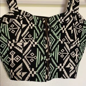 Urban Outfitters Staring At Stars Zipper Crop Top